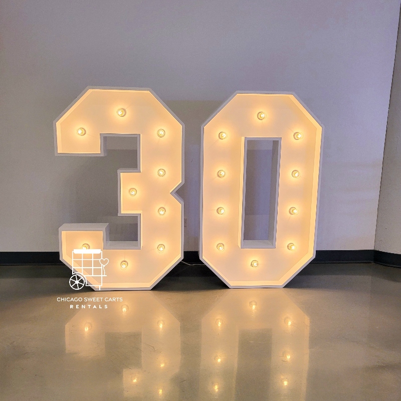 30 MARQUEE NUMBERS | Chicago Sweet Carts Rentals
