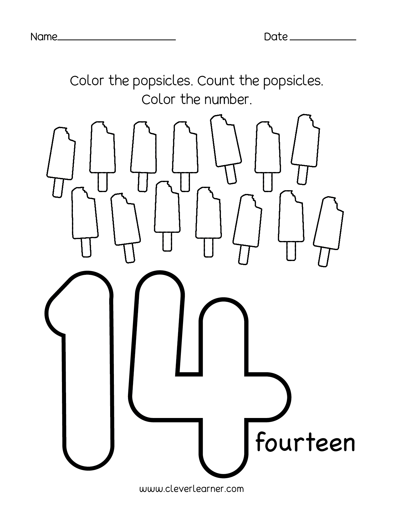 Number 14 Worksheets