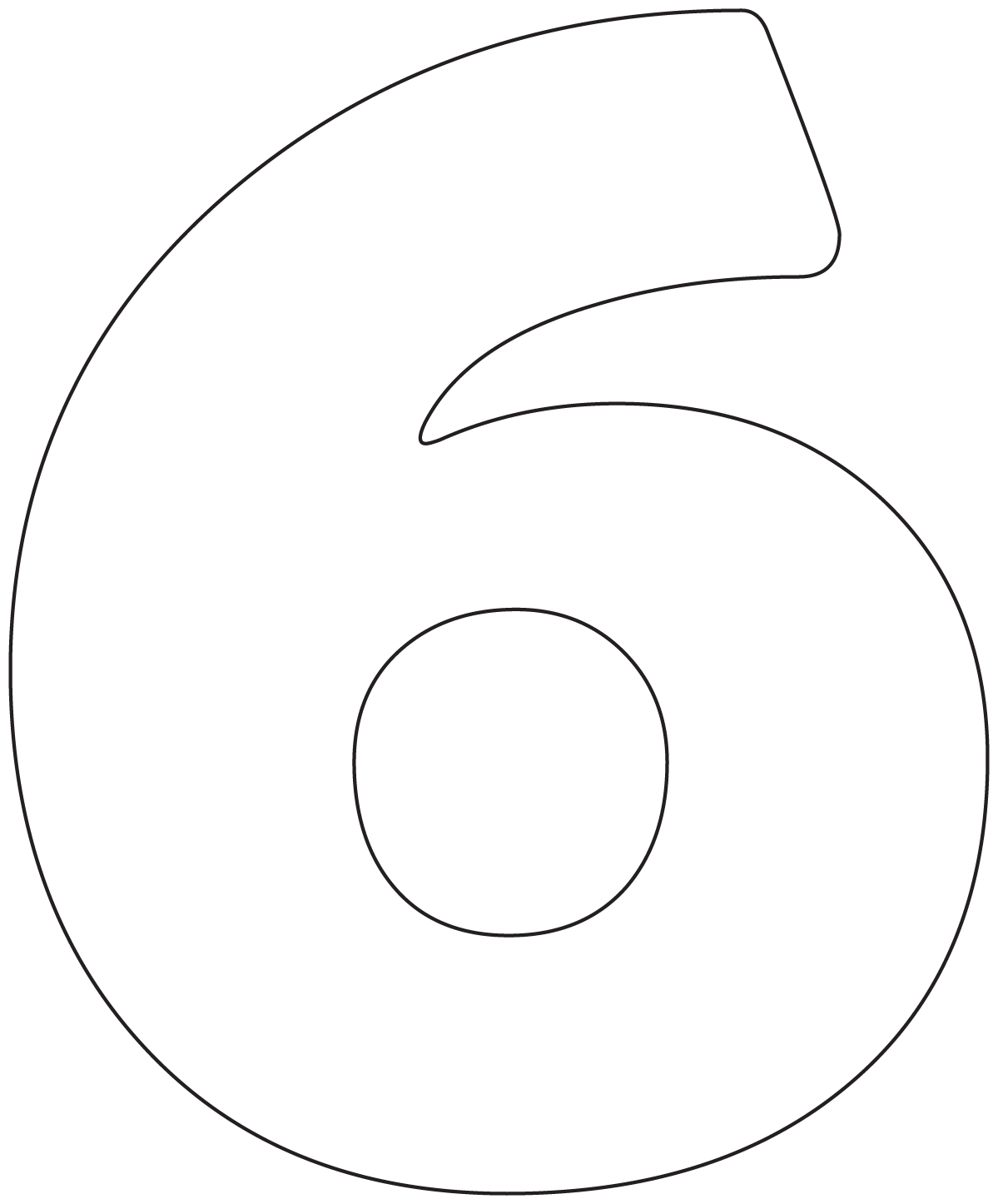 Printable Number 6 Template