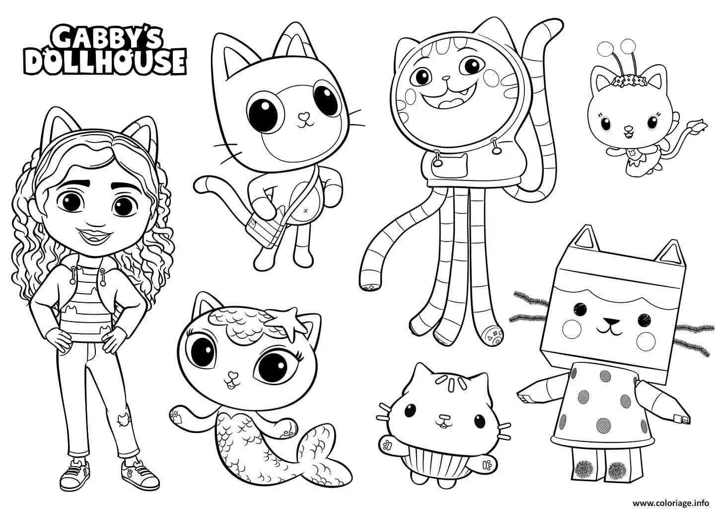 Coloriage Gabbys Dollhouse Gabby Chat Serie Animee Pour Enfants Dessin Gabby Chat à Imprimer