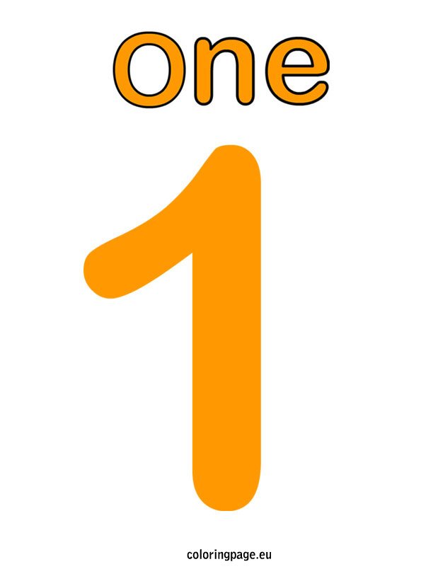 Number 1 – Coloring Page