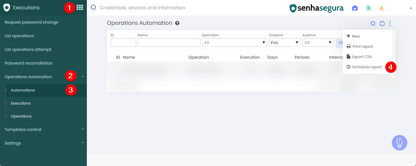 How To Create Operations Automation Schedule Report - PAM Core - Segura Community