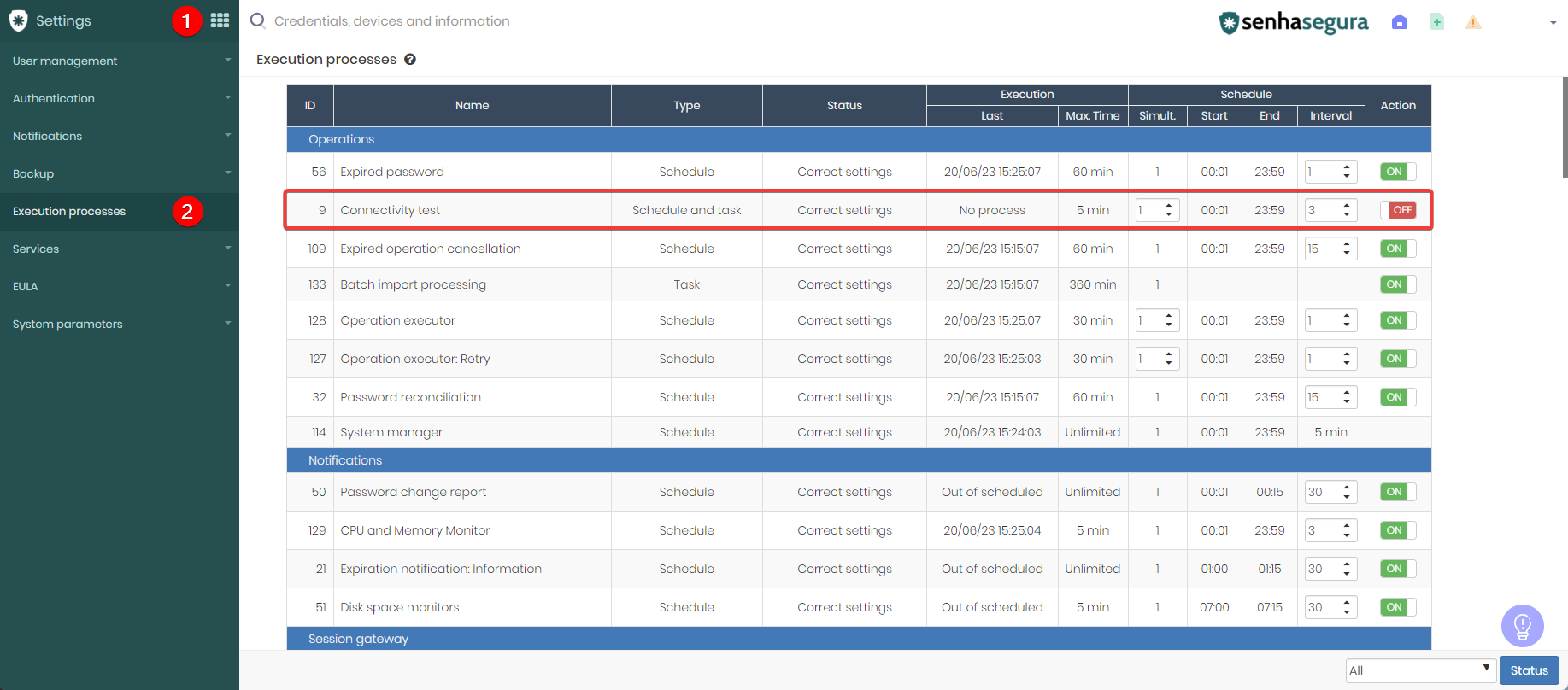 Operations: Connectivity Test - PAM Core - Senhasegura Community