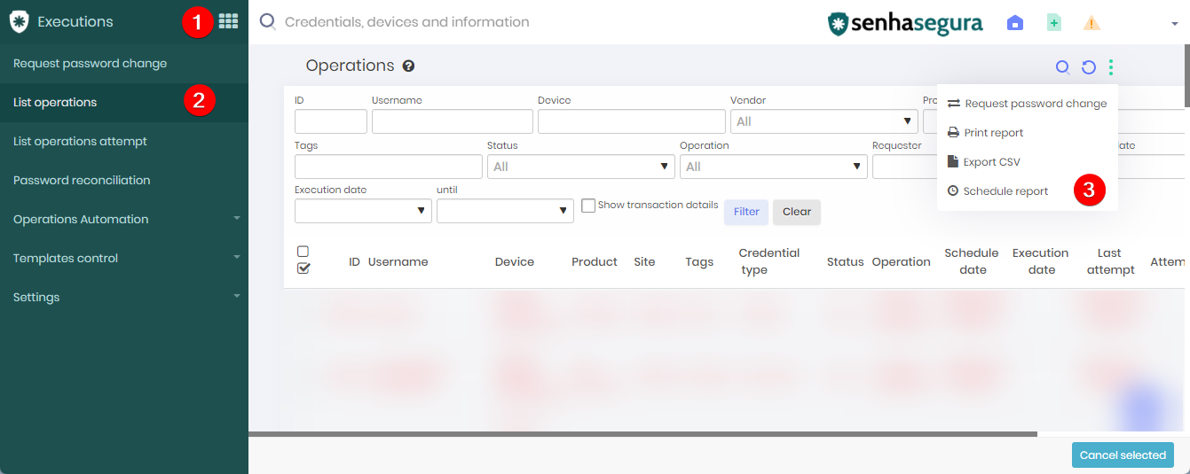 How To Create List Operations Schedule Report - PAM Core - Segura Community