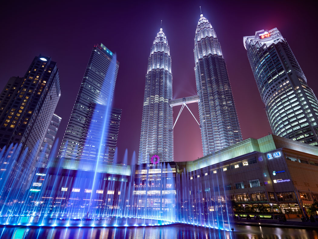 KLCC Fountains Park Night Petronas Towers KL Kuala Lumpur Malaysia Paul Reiffer Photographer ...