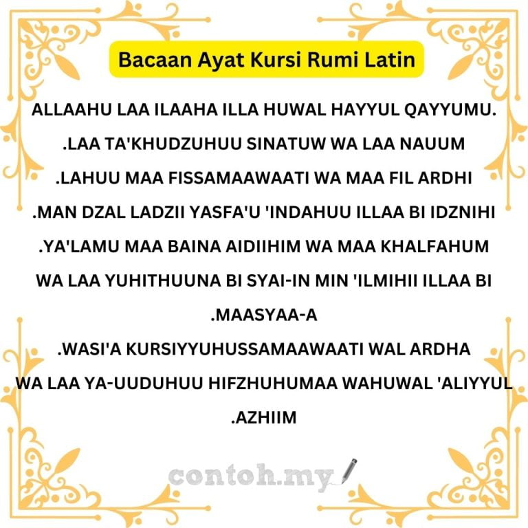 Maksud Ayat Kursi Rumi Dan Jawi Serta Kelebihan Bacaan Ayat Kursi