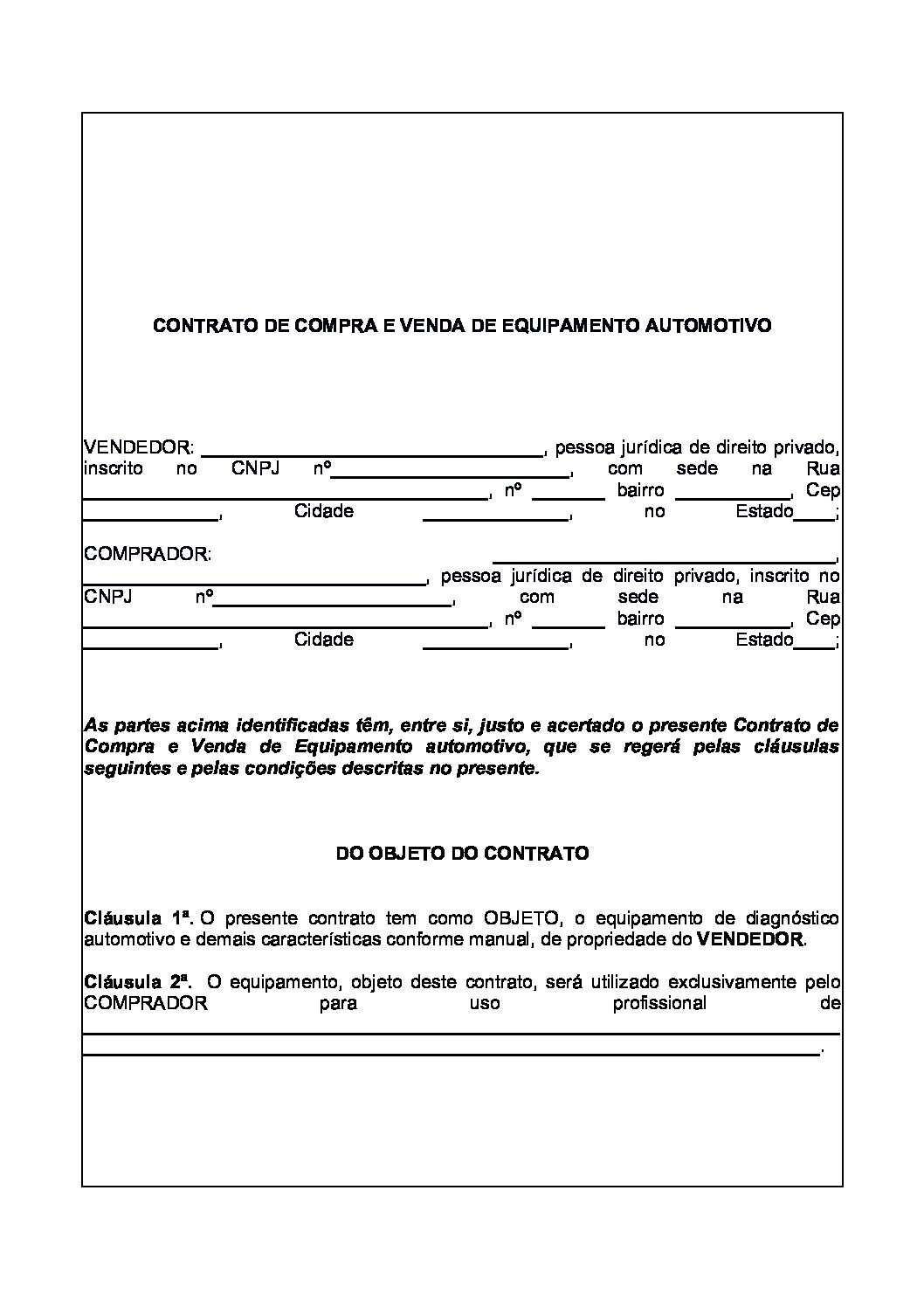 Contrato De Compra E Venda Moto - BRAINCP