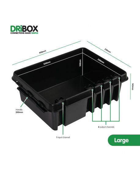 DriBox Large Weatherproof Junction Connection Box For Cables Sockets Electrics Garden