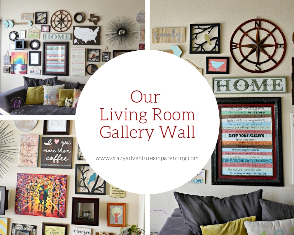 Our Living Room Gallery Wall | Crazy Adventures in Parenting