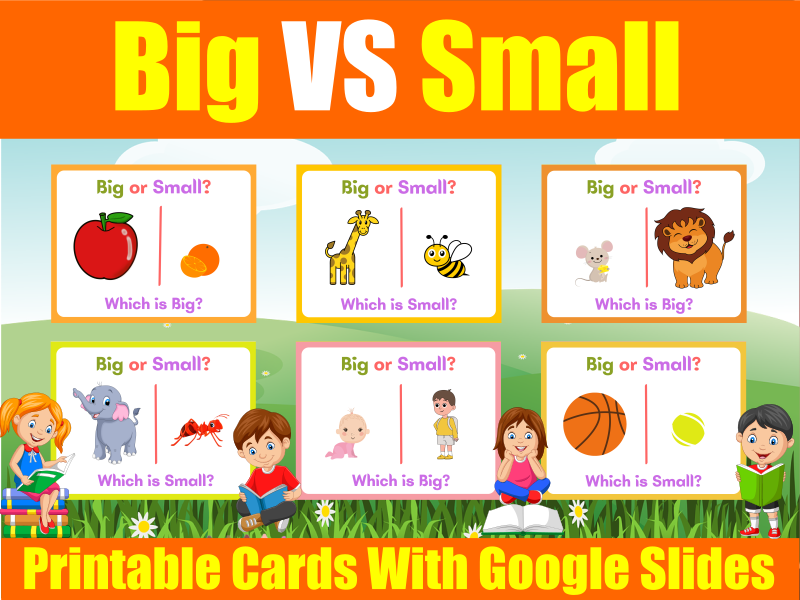 Big or Small? Basic Concepts for early learners. Printable & digital Cards. Google Slides ...