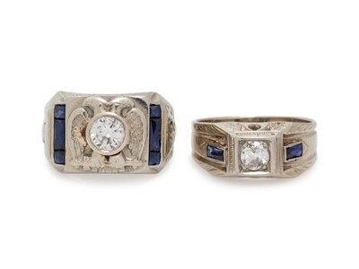 COLLECTION OF WHITE GOLD AND DIAMOND RINGS Lot 45