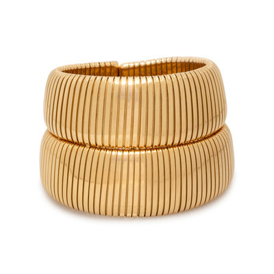 CARLO WEINGRILL, YELLOW GOLD CUFF BRACELET Lot 82