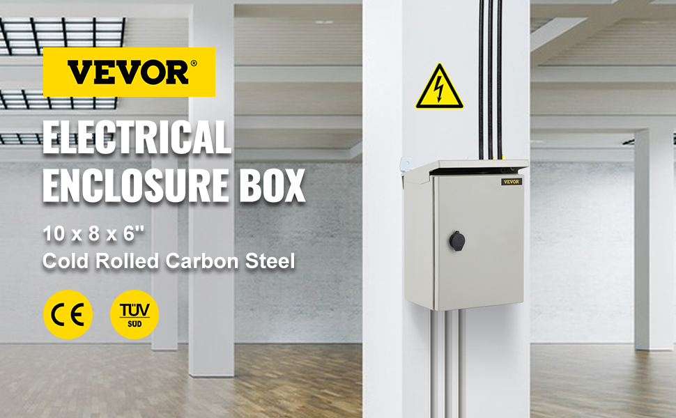 VEVOR Electrical Enclosure, 10x8x6in, Tested to UL Standards NEMA 4 Outdoor Enclosure, IP65 ...