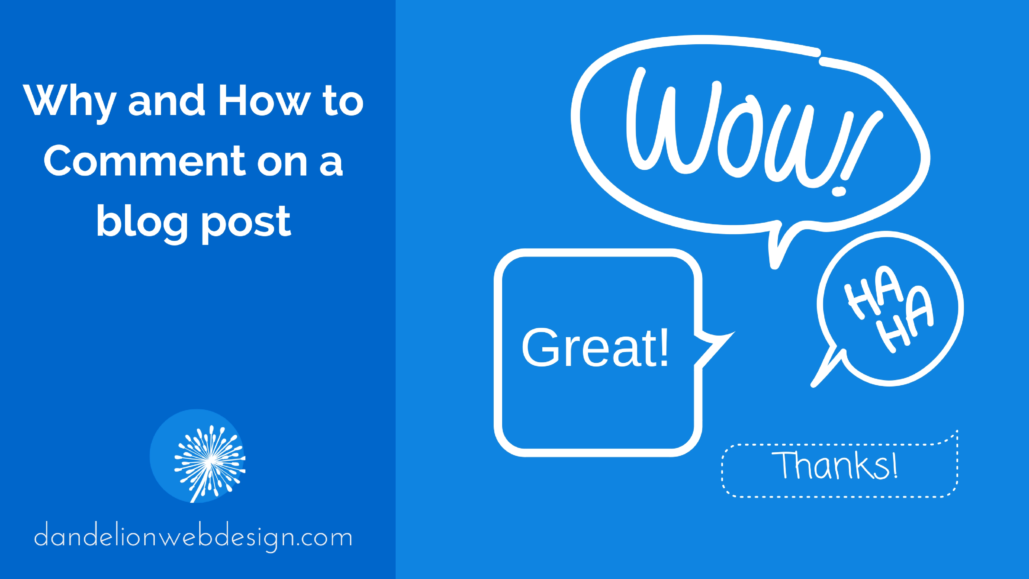 Commenting - Why and How to Comment on a blog post