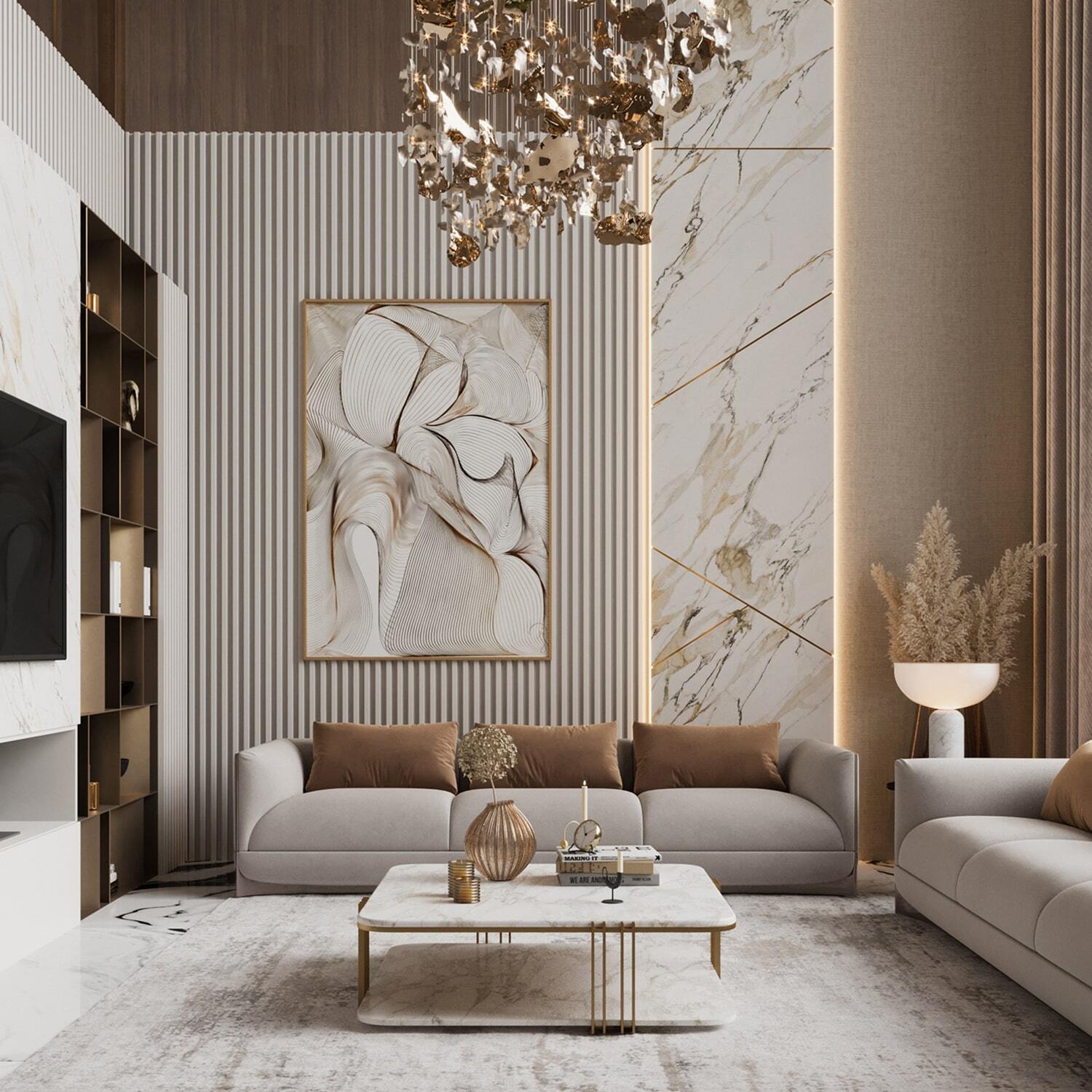 Modern Drawing Room Wall Design