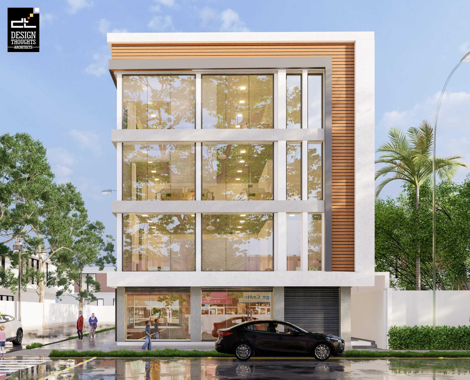 Commercial Building Design Elevation - Design Thoughts Architects