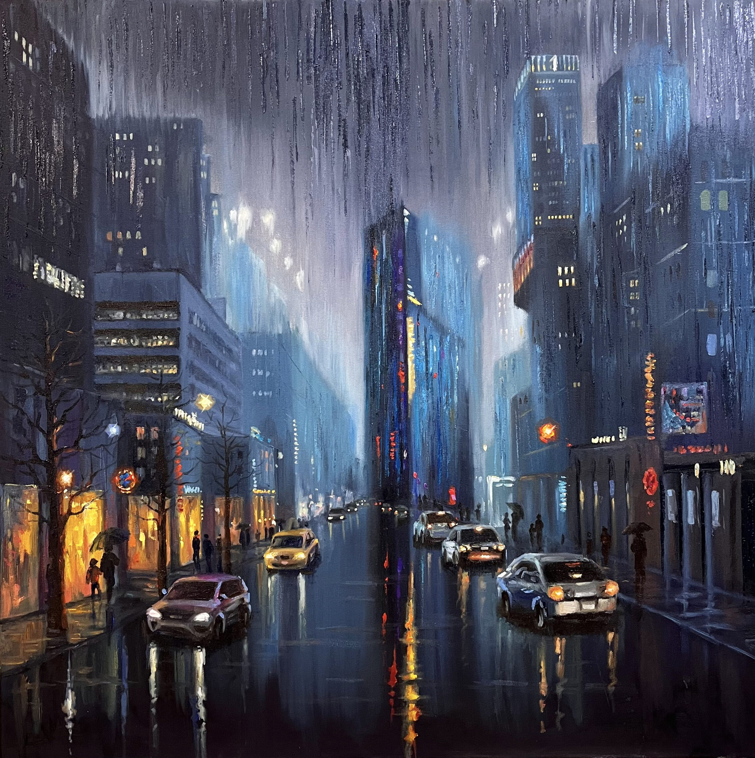 Big Exclusive New York Cyberpunk Oil Painting