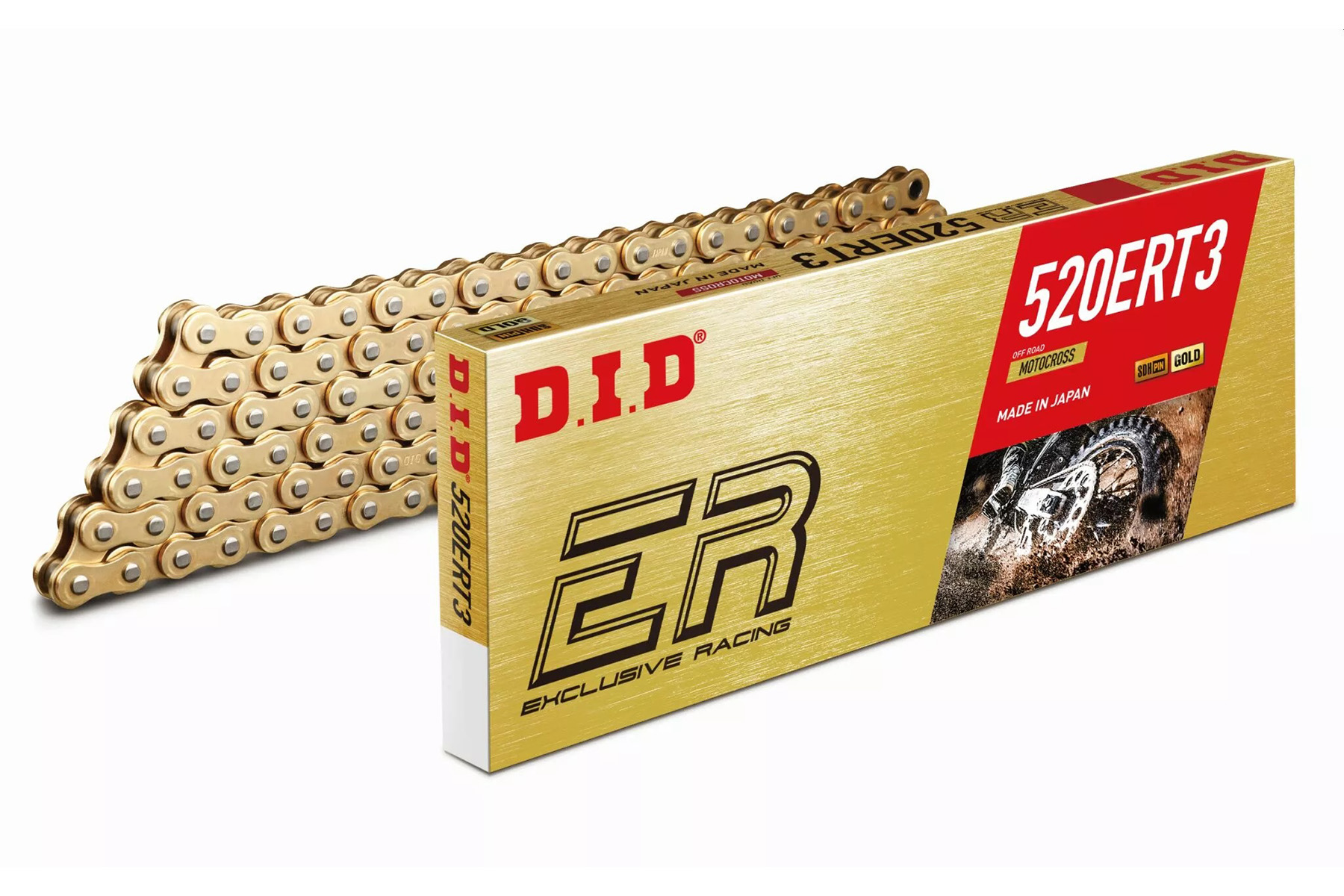DID Kette 520 ERT3 Gold für Motocross und Enduro – Länge 120 Rollen - Diller Powerparts