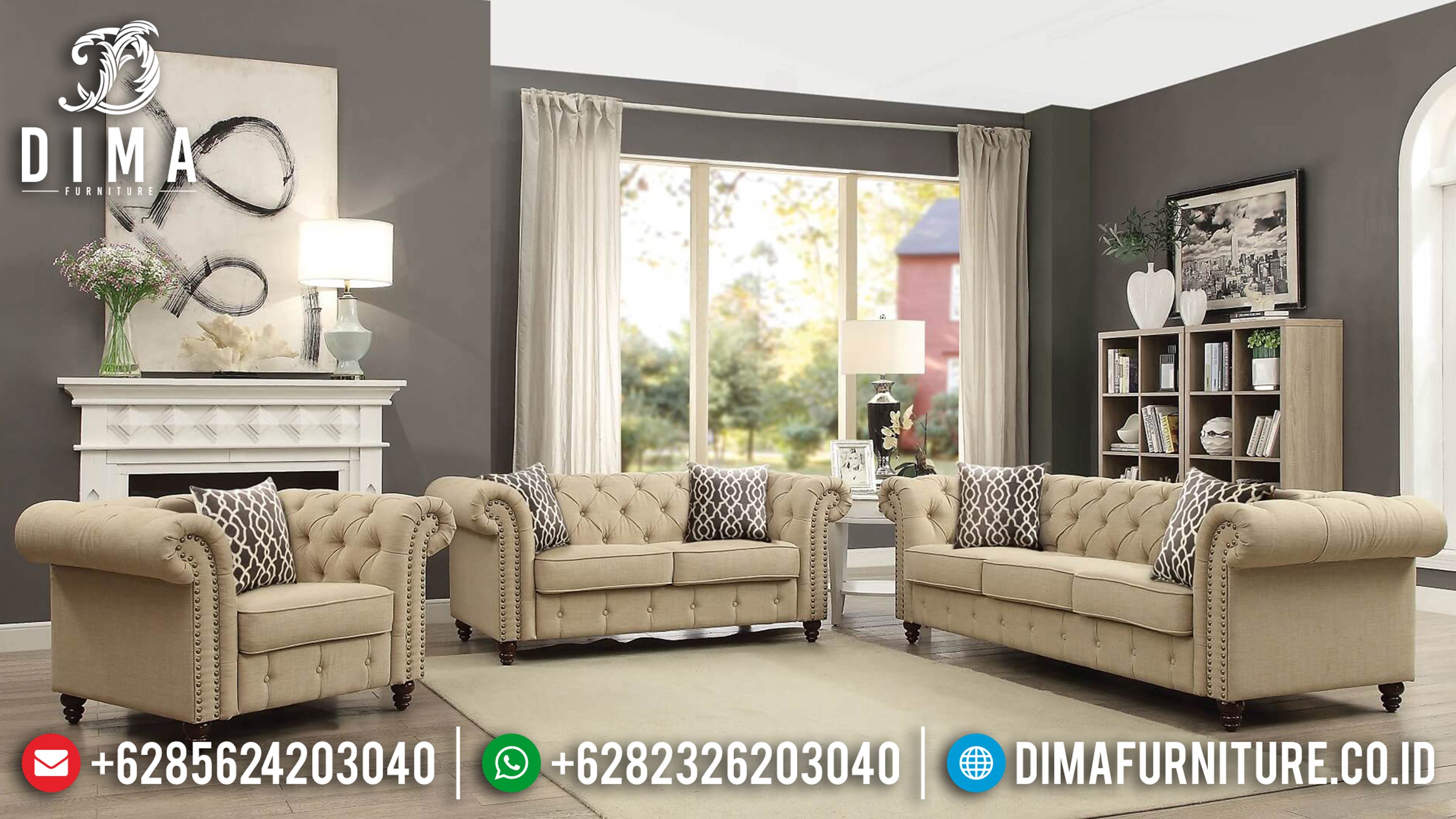 Jual Sofa Ruang Tamu, Sofa Tamu Mewah Jepara, Sofa Minimalis Chaster DF-0652