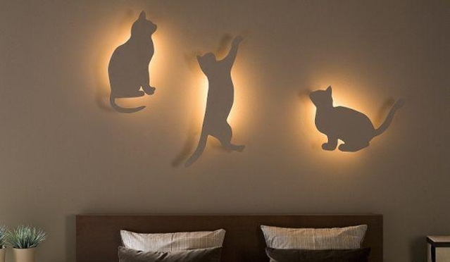 DIY Bedroom Lighting And Decor Idea For Cat Lovers
