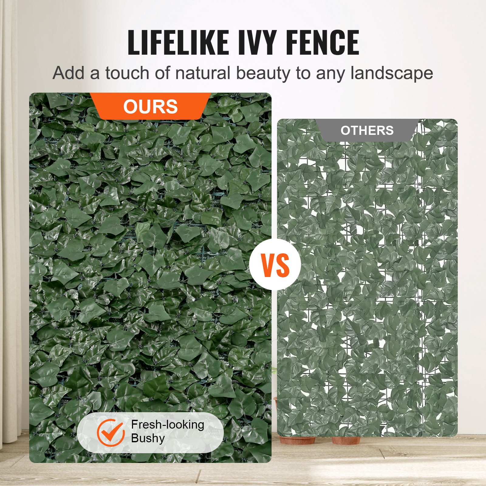 VEVOR Ivy Privacy Fence, 39 x 198in Artificial Green Wall Screen Manual - VEVOR Blog