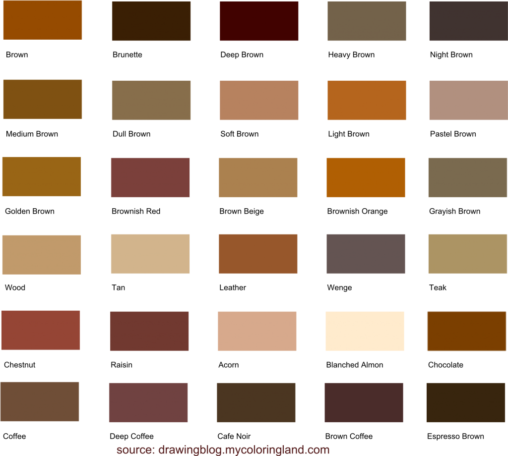Shades Of Brown Color Archives - Drawing Blog