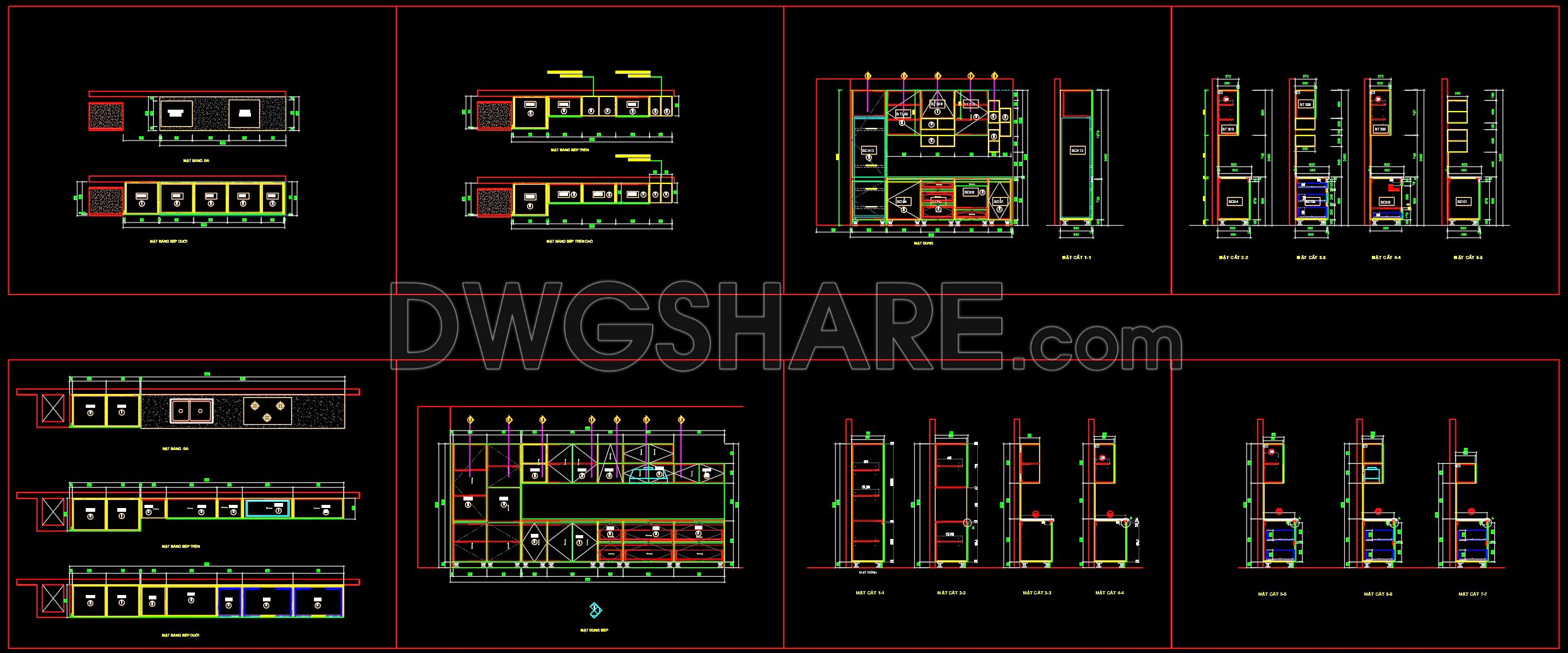95. CAD technical drawings of kitchen cabinets for the house