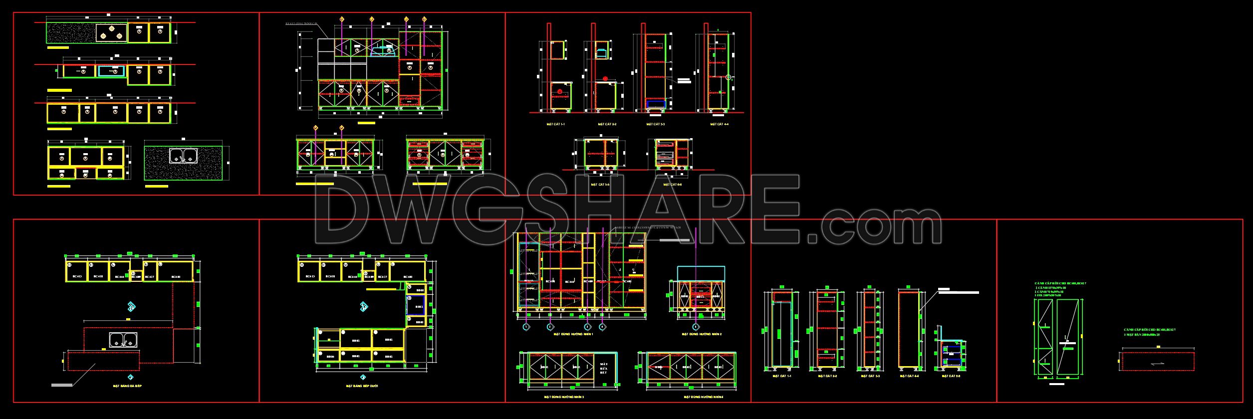 95. CAD technical drawings of kitchen cabinets for the house