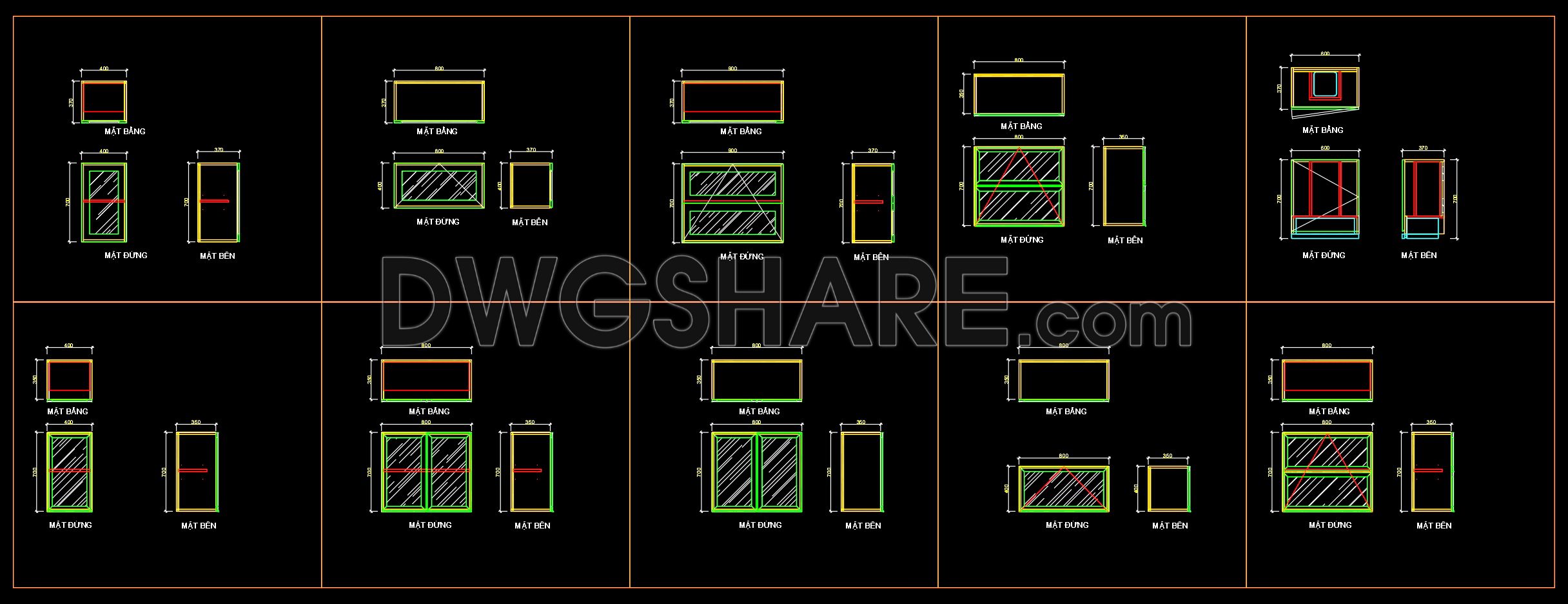 98.CAD technical drawings of kitchen cabinets for the house