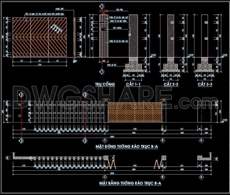 191. Download CAD Drawings For Technical Design And Construction Of Gate And Fence For Townhouse