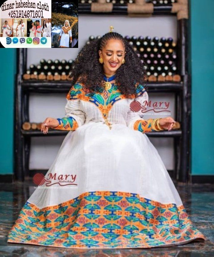 Eritrean And Ethiopian Habesha Traditional Dress - East Afro Dress, Habesha Dress, Habesha Kemis...
