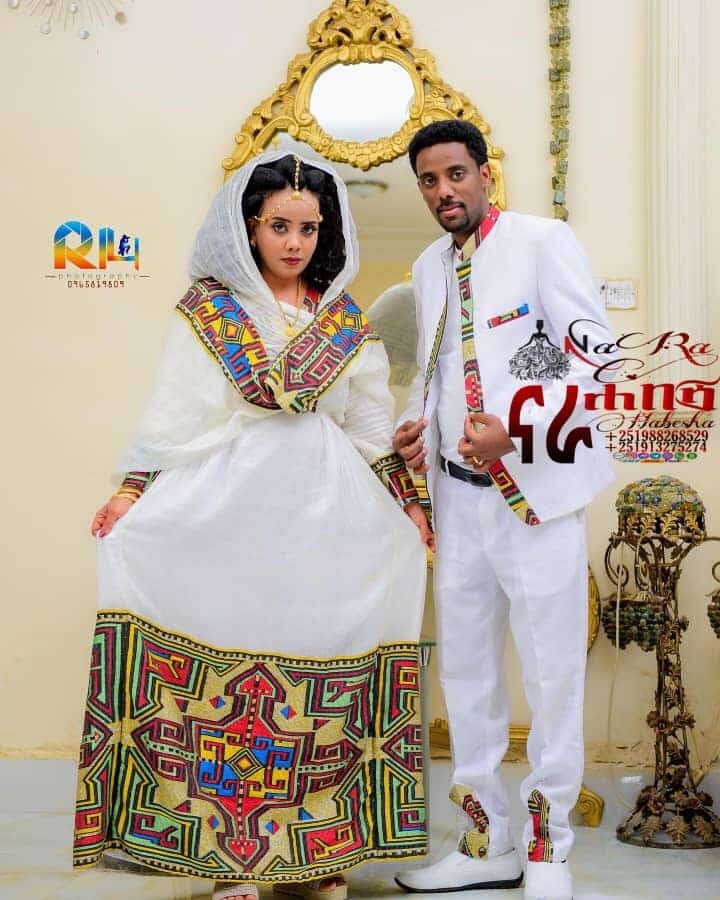 Eritrean And Ethiopian Habesha Couple Traditional Dress, 54% OFF