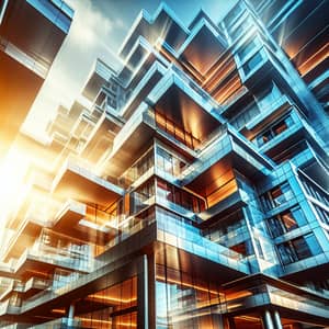Aerial View Of Vibrant Futuristic Hotel With Pentagon-Shaped Windows| AI Art Generator| Easy...