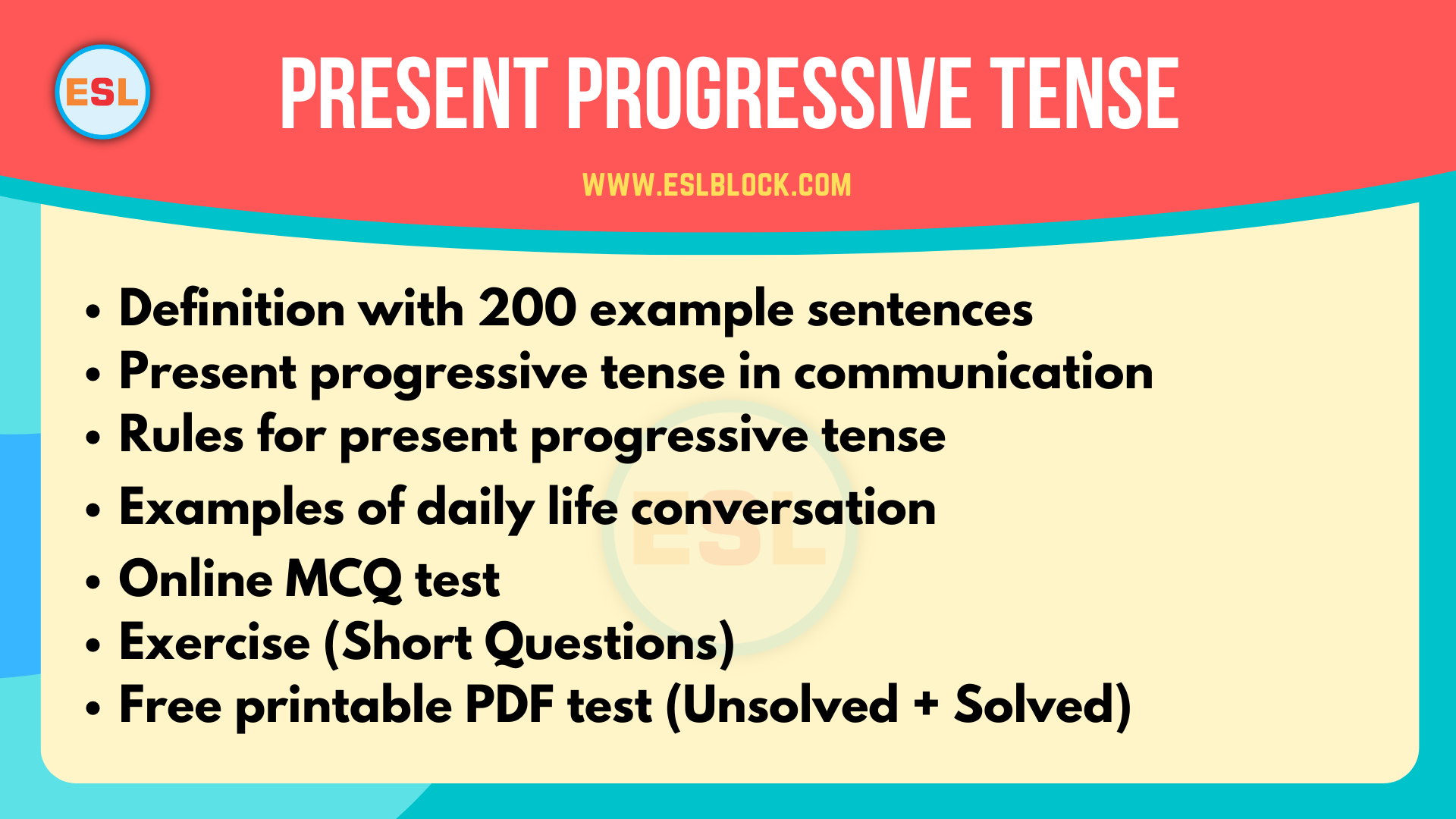 Present Progressive Tense Archives - English As A Second Language