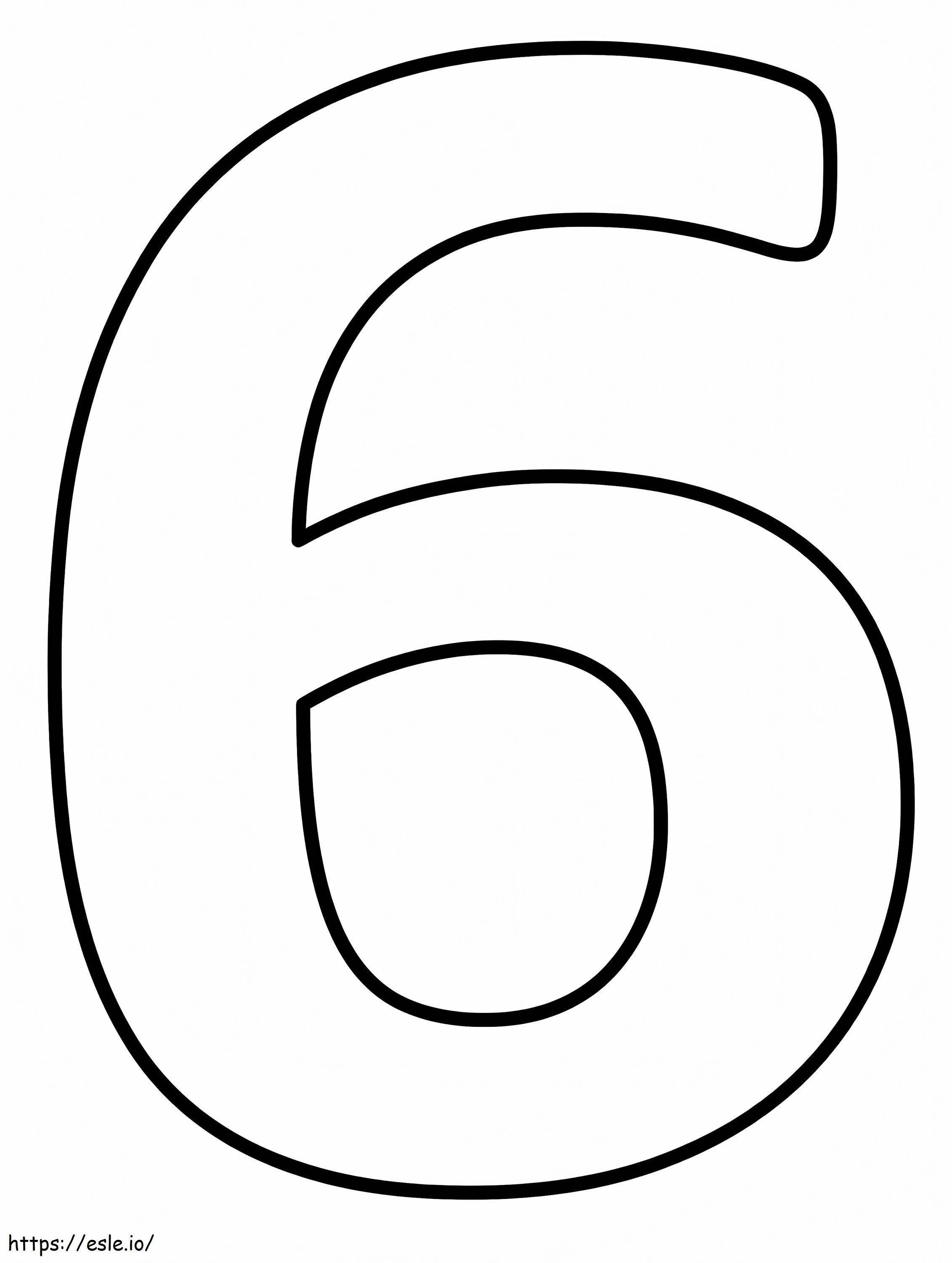 Printable Number 6 coloring page