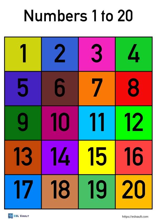 Counting Numbers For Kids 1 To 20 Worksheets