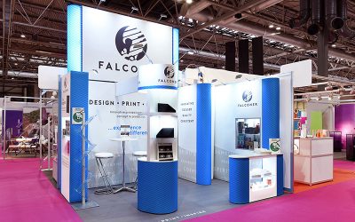 Bright 4m X 3m Exhibition Stand For Falconer Print & Packaging