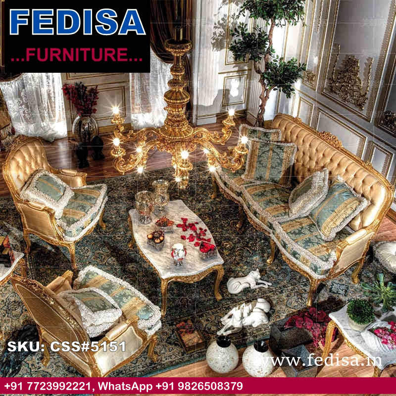 Luxury Classic Sofa Set Fabric Sofa Set White Sofa Set Black Living Room Set