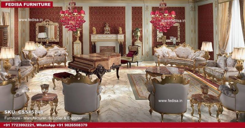 Luxury Classic Sofa Set Wooden Royal Sofa Set Double Sofa Set L Shape Modern Sofa