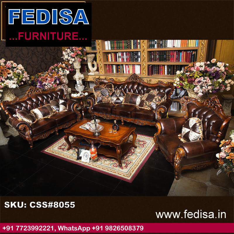 Luxury Classic Sofa Set Wooden Sofa Set For Drawing Room Designer Sofa Set Wooden Fedisa Wooden...
