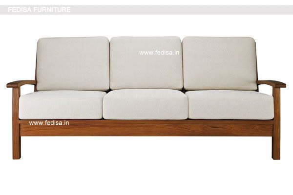 Teak Wood Sofa 3 Seater Wooden Handle Sofa Set Fedisa Sofa Stylish Wooden Sofa Set