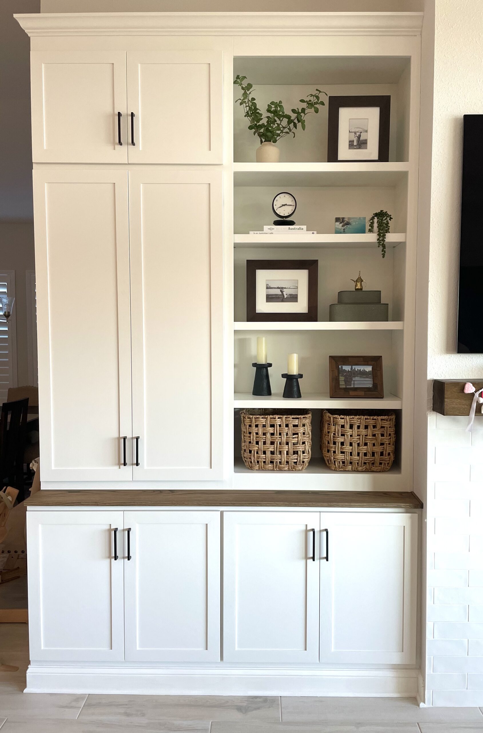 Custom Living Room Built-In Cabinets - First Hand Custom Woodworks
