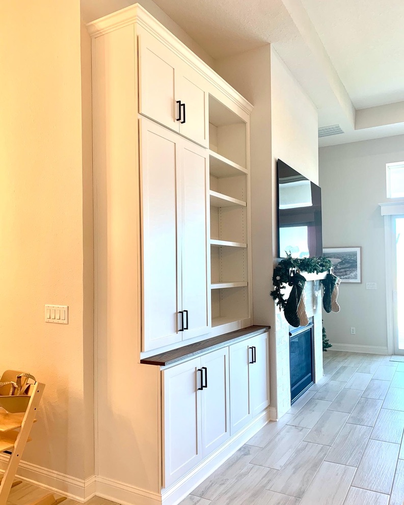 Custom Living Room Built-In Cabinets - First Hand Custom Woodworks
