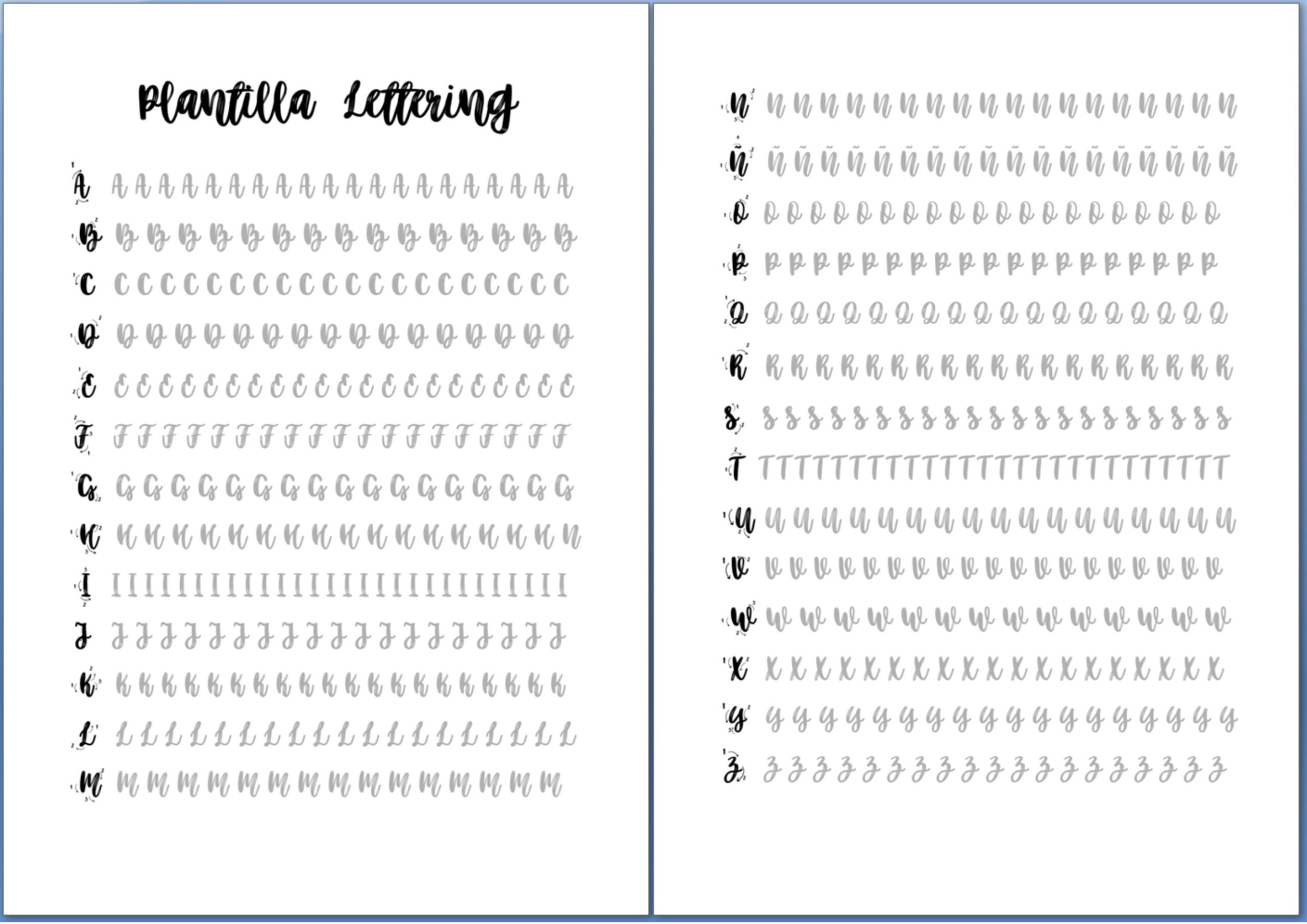 Plantillas De Lettering Para Imprimir Gratis | PDF Y Word