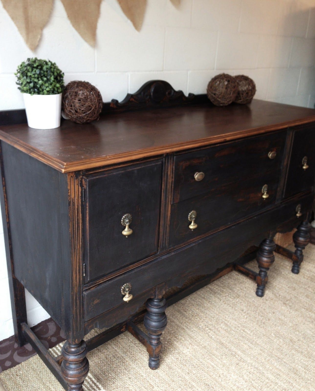 Black Antique Sideboard - Foter