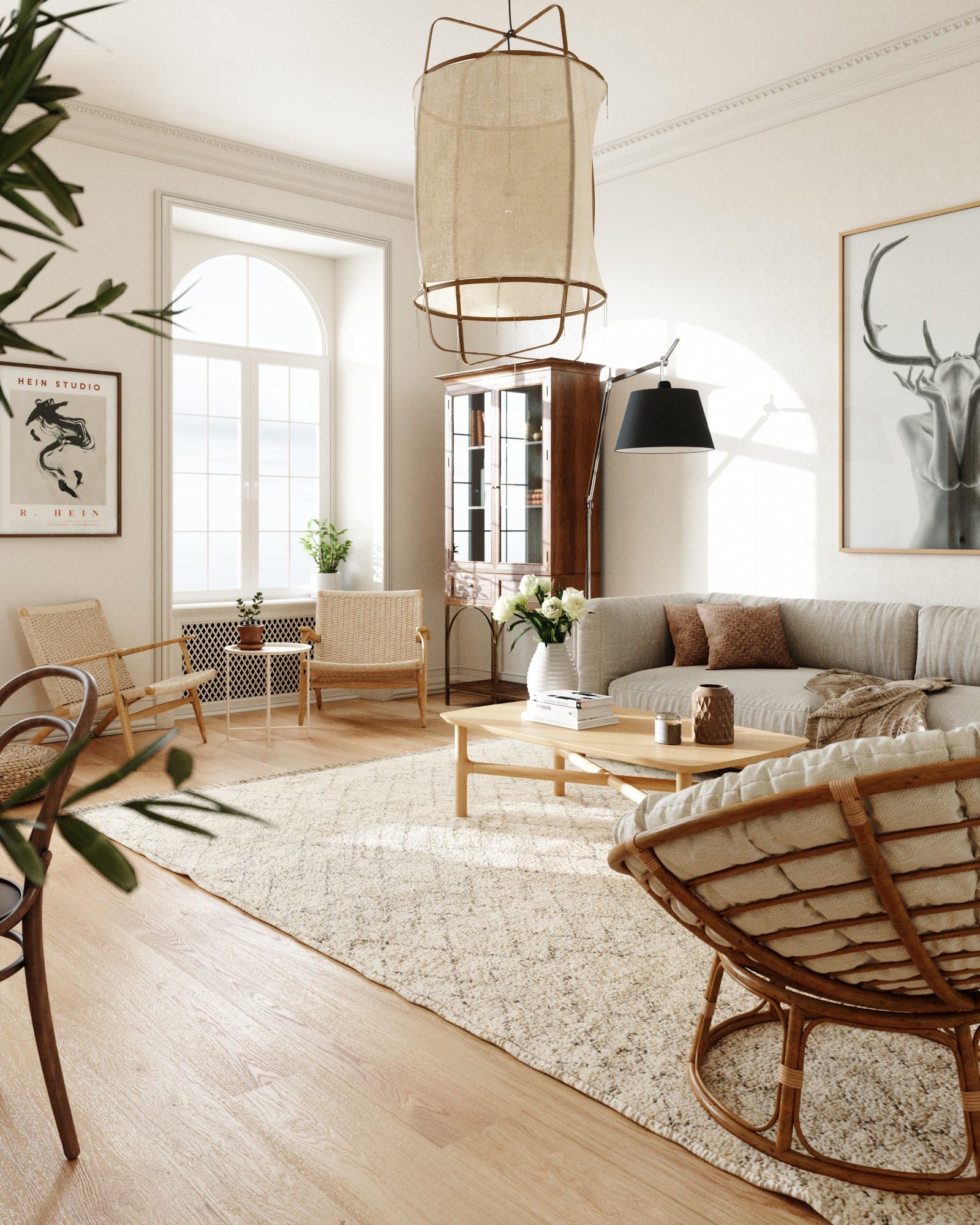 Neutral Yet Eclectic - 30 Minimalist Bohemian Living Rooms That Won’t Overwhelm The Senses - Foter