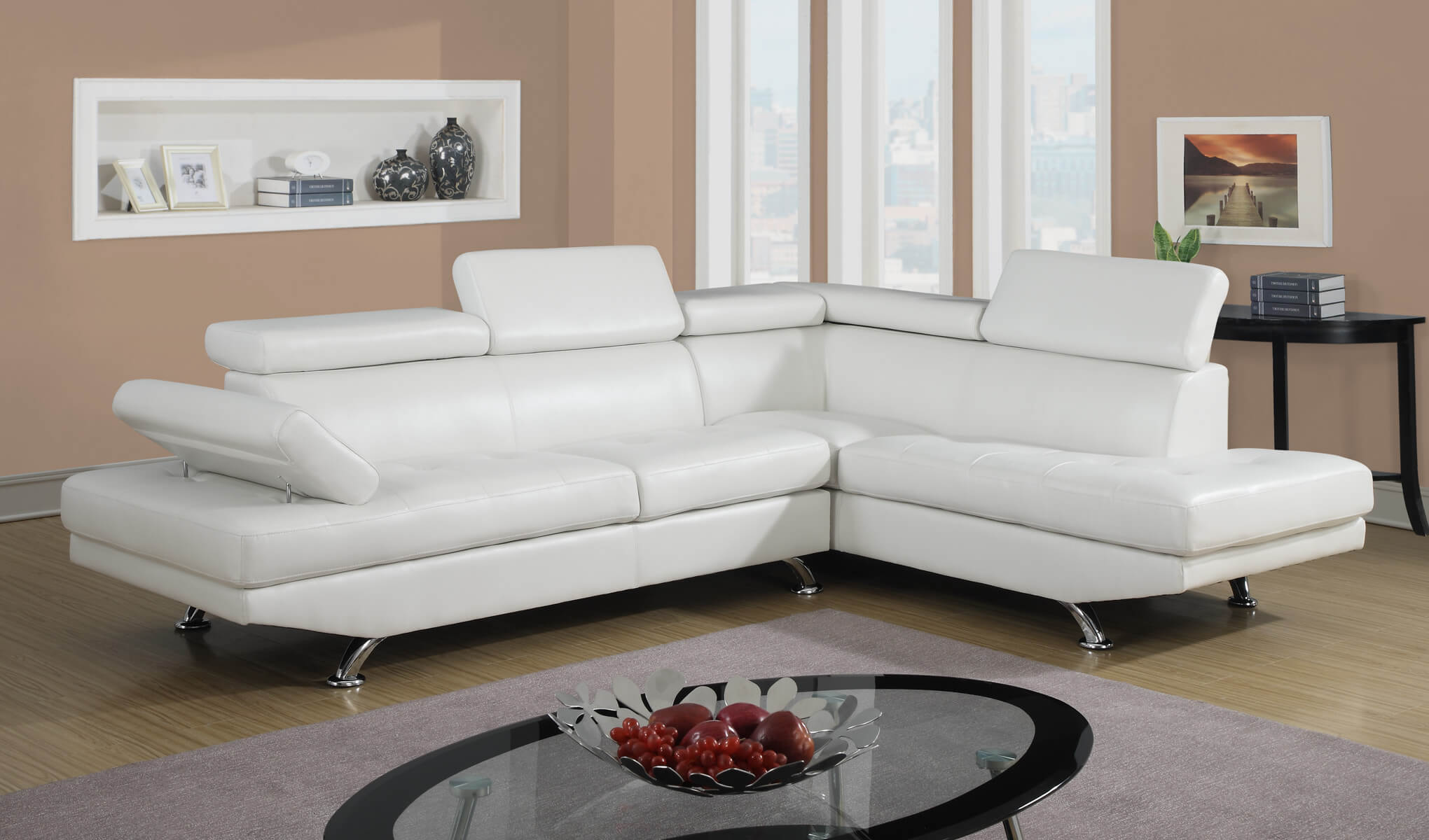 White Modern Sectional Sofa | Baci Living Room