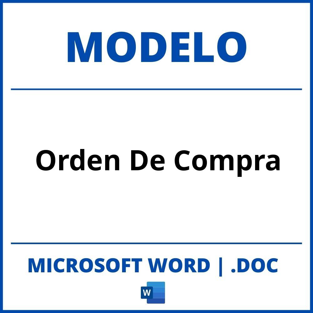 Modelo De Orden De Compra En Word
