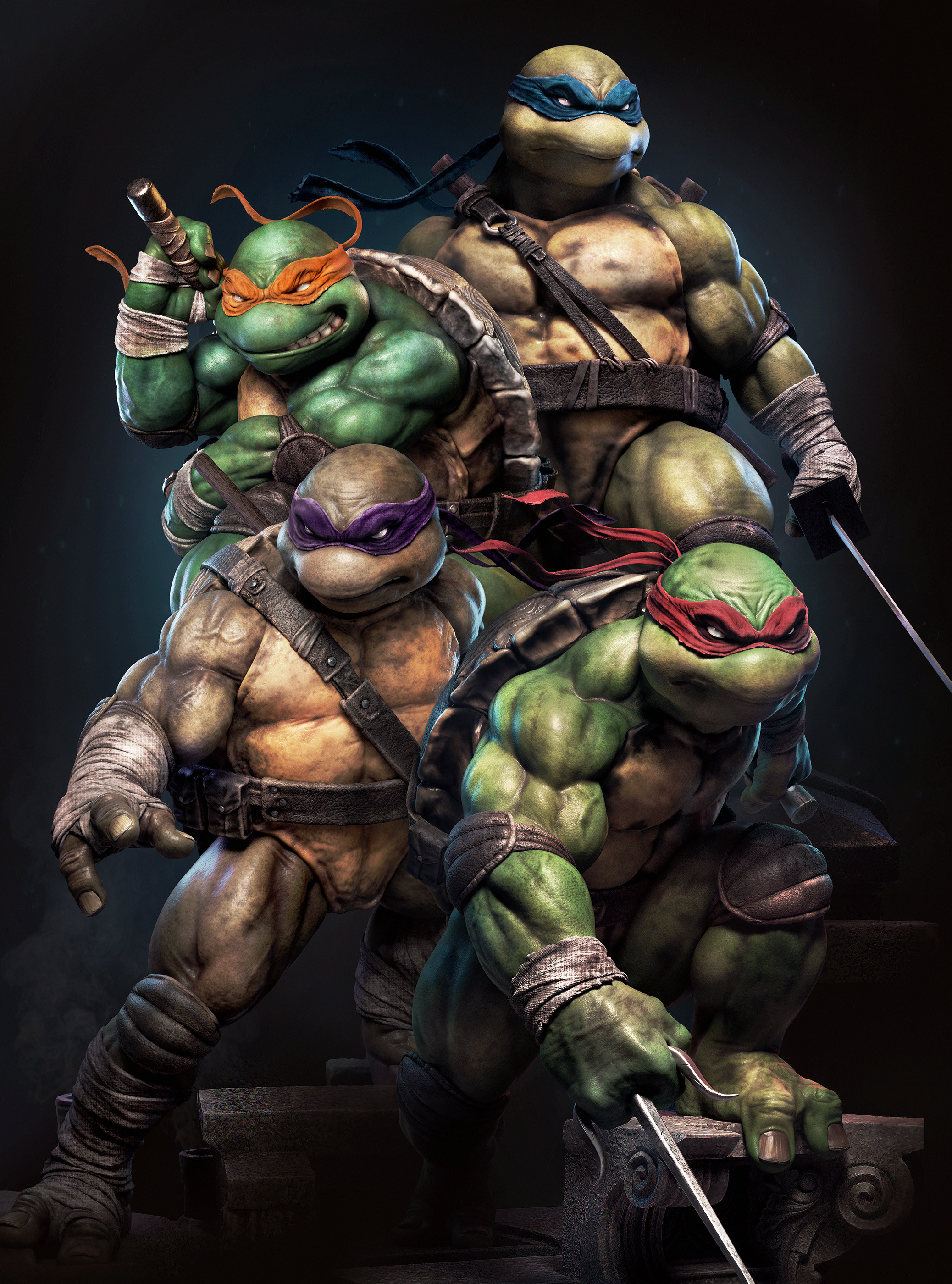 Wallpaper : ArtStation, Artwork, Teenage Mutant Ninja Turtles, Michelangelo TMNT, Raphael TMNT ...