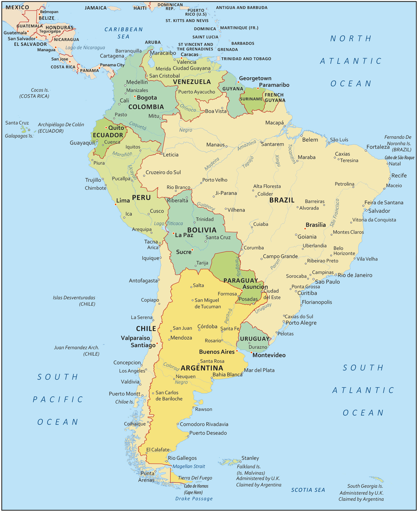 South American Countries Map